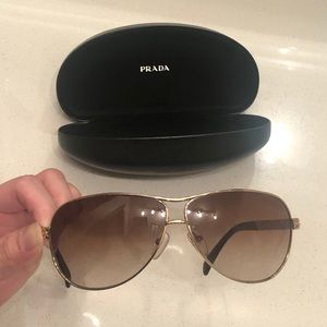 Prada Gold Aviator Sunglasses